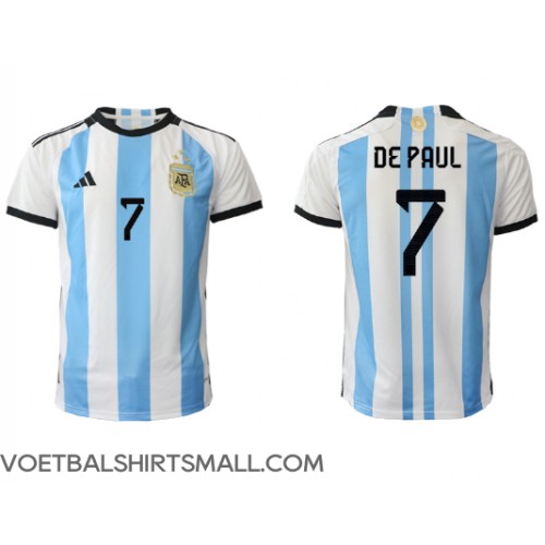 Argentinië Rodrigo de Paul #7 Voetbalkleding Thuisshirt WK 2022 Korte Mouwen